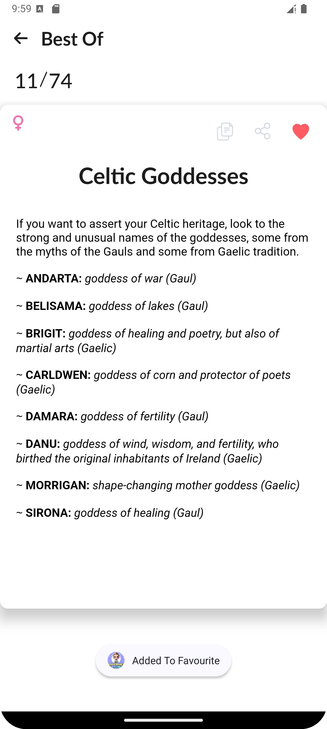 Baby Names and Meanings screenshot